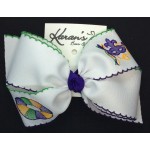 Mardi Gras Bow (Embroidery) - 6 Inch